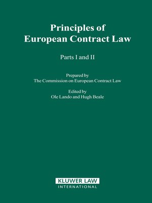 cover image of The Principles of European Contract Law